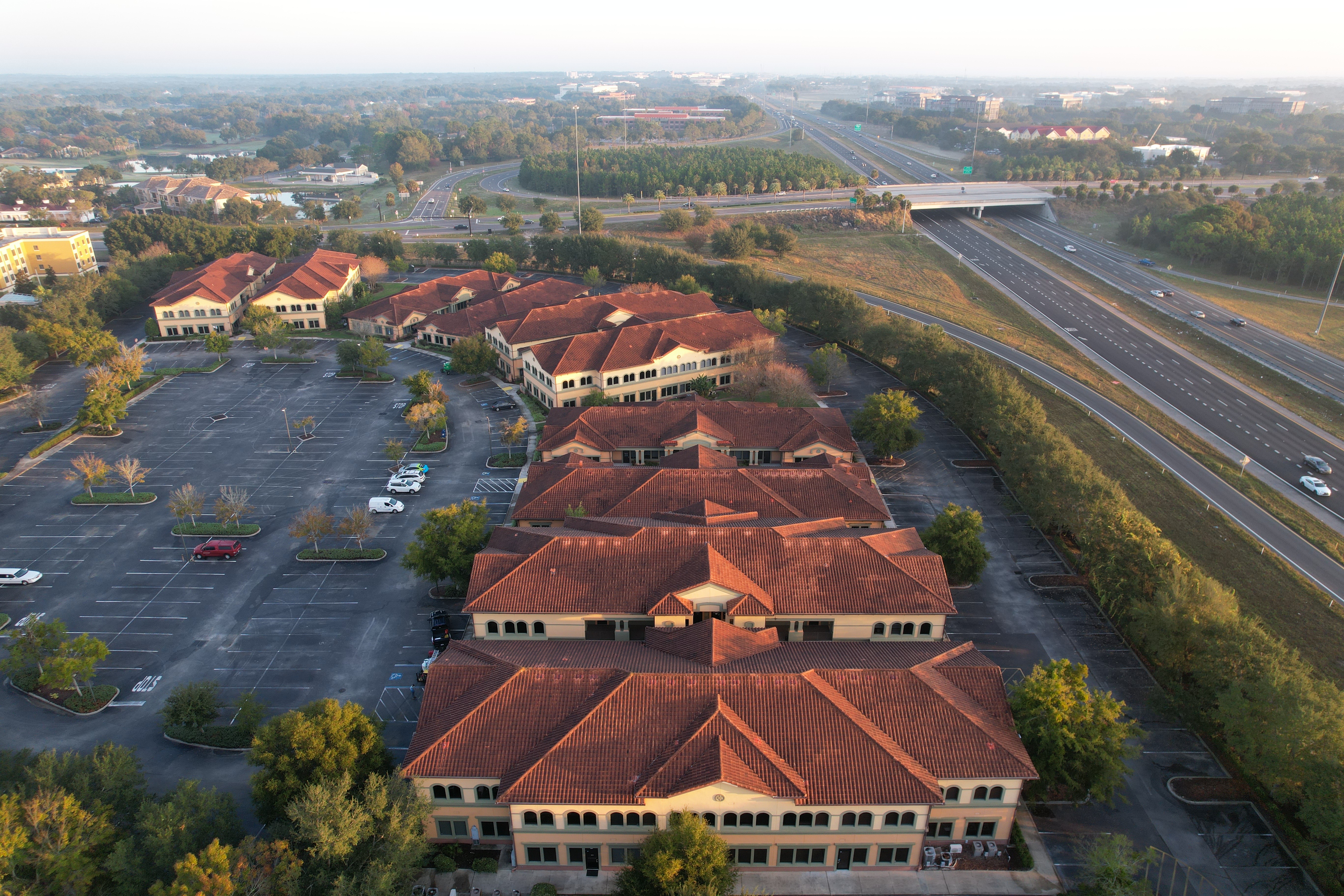 Roof Soft Washing on 10 Office Buildings in Lake Mary, FL
